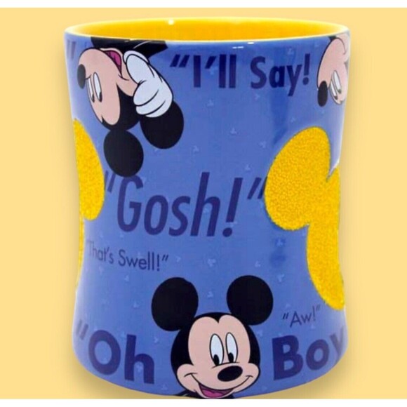 Disney Mickey Mouse Slogans Oh Boy Disney World Theme Parks Coffee Tea Mug NEW - Picture 2 of 7